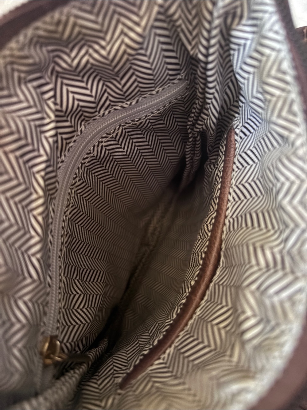 Brown Faux Leather Crossbody Bag Multi Zip Boho Everyday Purse - Picture 3 of 5